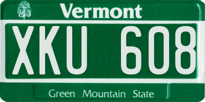 VT license plate XKU608