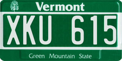 VT license plate XKU615