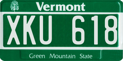 VT license plate XKU618