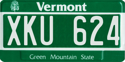 VT license plate XKU624