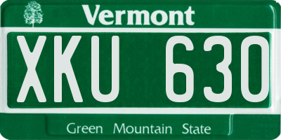 VT license plate XKU630