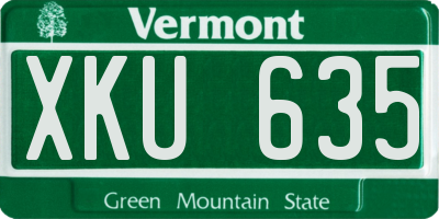 VT license plate XKU635