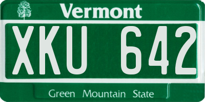 VT license plate XKU642