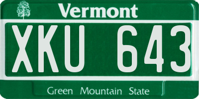 VT license plate XKU643