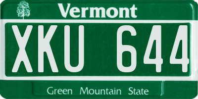 VT license plate XKU644