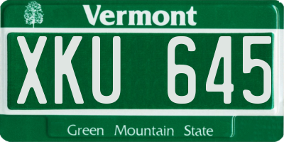 VT license plate XKU645