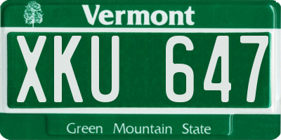 VT license plate XKU647