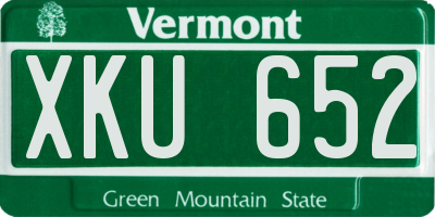 VT license plate XKU652