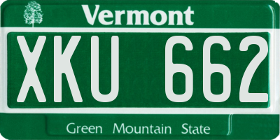 VT license plate XKU662