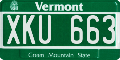 VT license plate XKU663