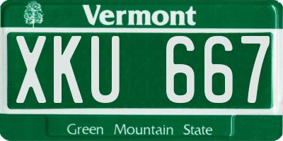 VT license plate XKU667