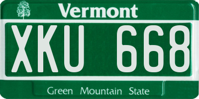 VT license plate XKU668