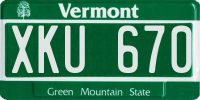 VT license plate XKU670