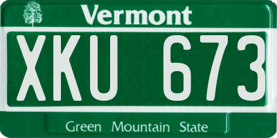VT license plate XKU673