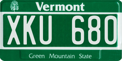 VT license plate XKU680