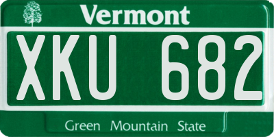 VT license plate XKU682