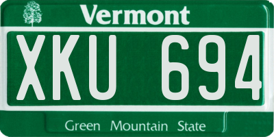 VT license plate XKU694