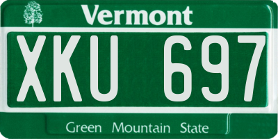 VT license plate XKU697