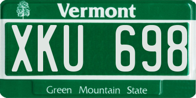 VT license plate XKU698