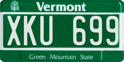 VT license plate XKU699