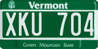 VT license plate XKU704