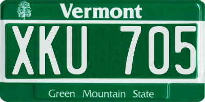 VT license plate XKU705