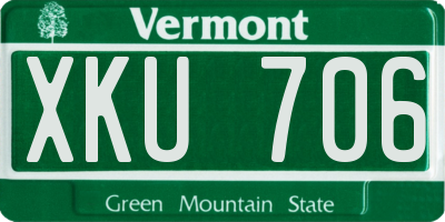 VT license plate XKU706