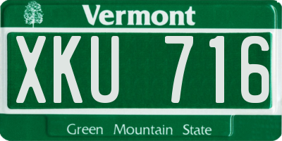 VT license plate XKU716