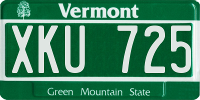 VT license plate XKU725