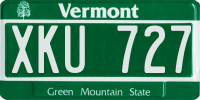 VT license plate XKU727
