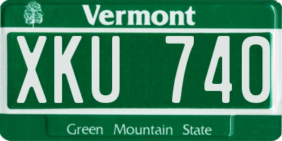 VT license plate XKU740