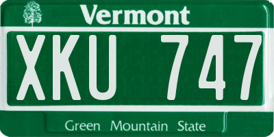 VT license plate XKU747