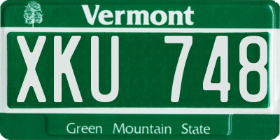 VT license plate XKU748
