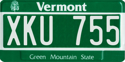 VT license plate XKU755