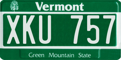 VT license plate XKU757