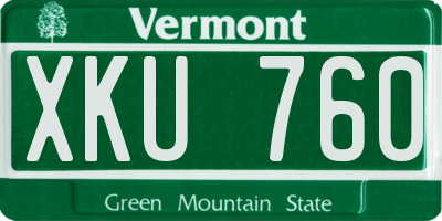VT license plate XKU760
