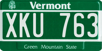 VT license plate XKU763
