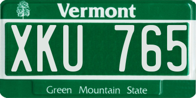 VT license plate XKU765