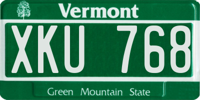 VT license plate XKU768