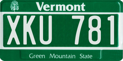 VT license plate XKU781