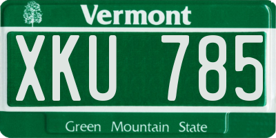 VT license plate XKU785