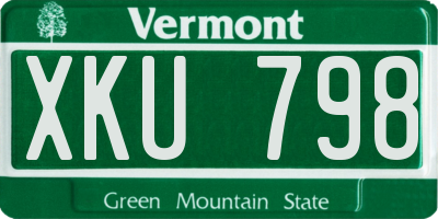 VT license plate XKU798