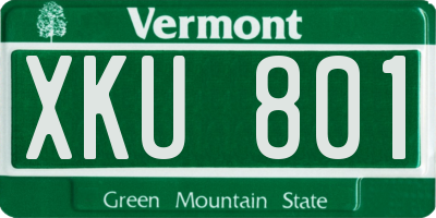 VT license plate XKU801