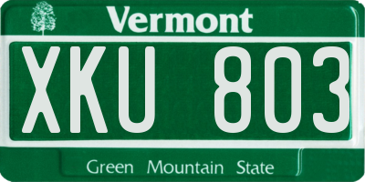 VT license plate XKU803
