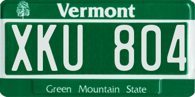 VT license plate XKU804