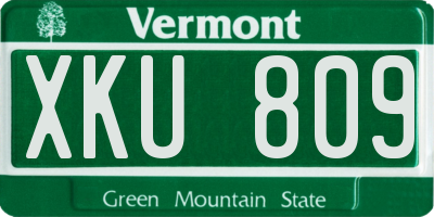 VT license plate XKU809