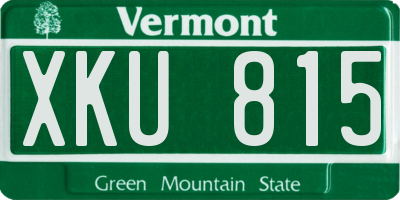 VT license plate XKU815