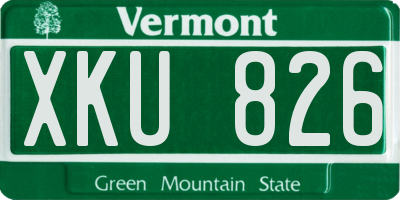 VT license plate XKU826