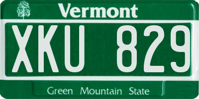 VT license plate XKU829