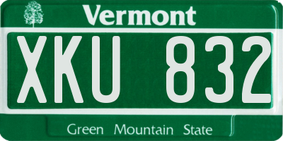 VT license plate XKU832